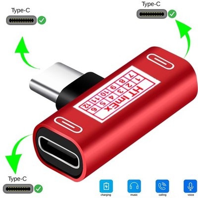 Rot USB-C Splitter zu Dual Typ C Buchse Adapter für Huawei MatePad 11.5 inch