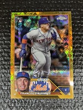 2023 Topps Chrome Logofractor #203 Francisco Alvarez Gold #/50 Rookie NY Mets