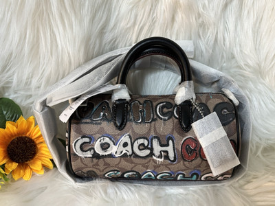 NWT Coach X Mint + Serf Lacey Crossbody in Signature Canvas Graffiti Print Denim