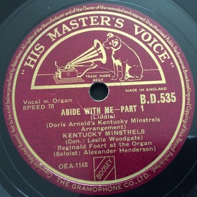 Kentucky Minstrels - Abide With Me (Shellac, 10'', RP)