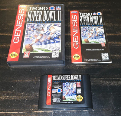 Tecmo Super Bowl II Special Edition Sega Genesis Complete Case Cart Manual