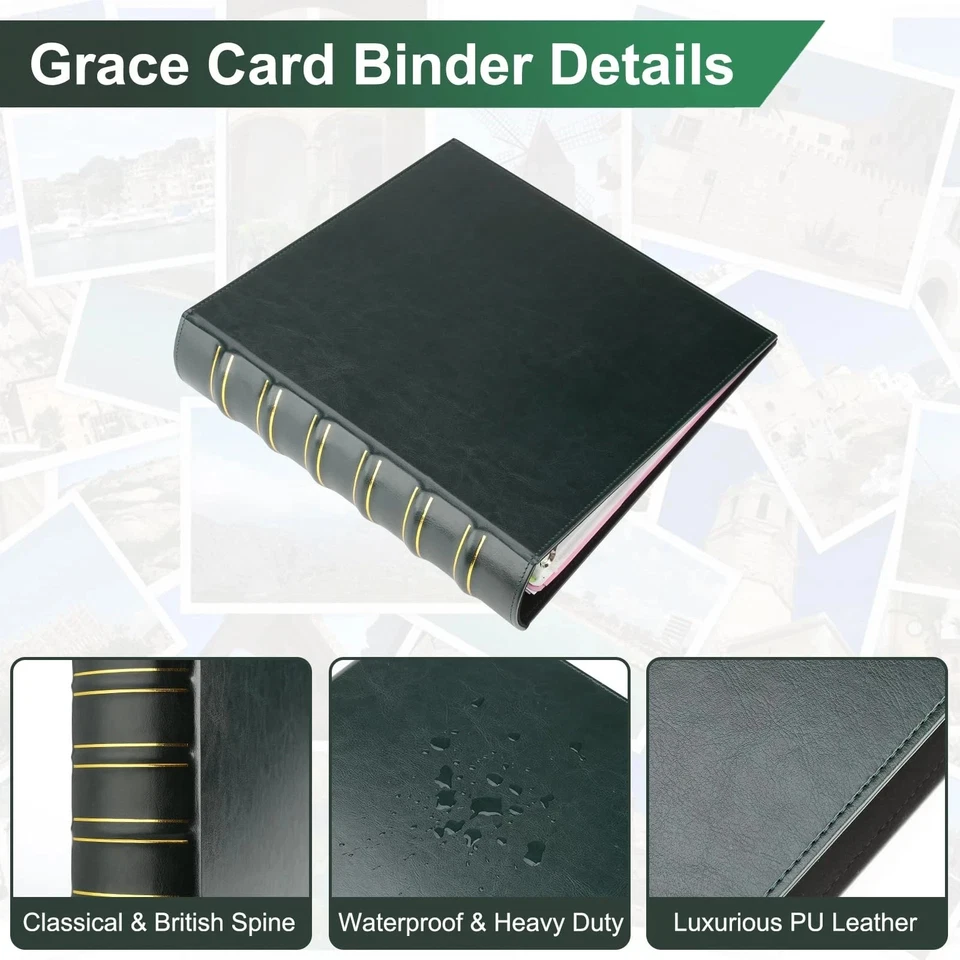 Vintage Hardback 3 Ring Binder 2 Inch, Professional Leather Binder 3 Ring, Th... - Image 3 of 4