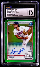 2020 Bowman Chrome Spencer Strider 1st Green Refractor Auto /99 CSG 10/10 Braves
