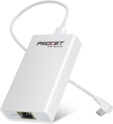 Gigabit PoE to USB-C Adapter - 23W Fast Charging & Data RJ45 to Type-C Converter