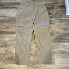 REI Co-Op Convertible Pants Mens 36x32 tan Zip Off Cargo Shorts Relaxed Hiking