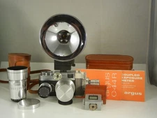 Argus C-44R Forty Four w/Cintagon 50mm f/1.9, Meter, Flash, 100mm 3.5, TESTED