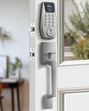 DESLOC C110 Fingerprint Smart Front Door Lock Set with Handle Keyless Entry D...