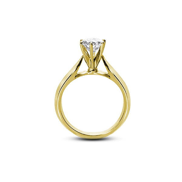 0.54ct F SI1 Round Natural Certified Diamond 14K Gold Solitaire Engagement Ring