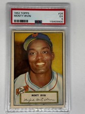 1952 Topps #26 MONTY IRVIN Red Back NY Giants - PSA 5