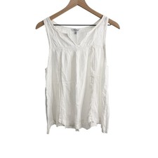 Lucky Brand Crochet Lace Tank Top White Medium Romantoc Boho Coastal Cottagecore