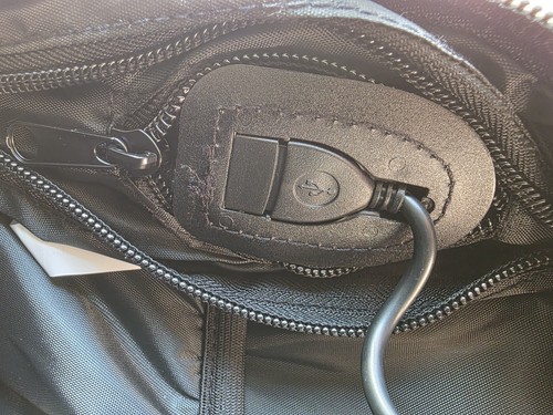 Bella Russo Black Canvas Multi Pocket USB Port Laptop Backpack Carryall Large - Afbeelding 4 van 17