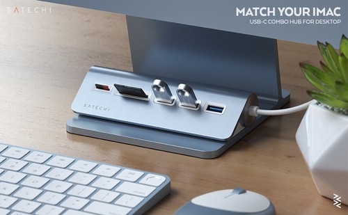 Satechi USB-C Combo Hub Desktop USB-A 3.0 Data Port Micro/SD Card macbook pro - Photo 3/9