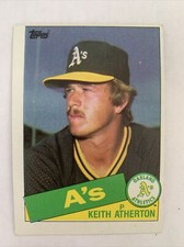 1985 Topps Baseball Card #66 Keith Atherton  Oakland A's ExNm Free Ship!