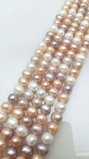 Natural 7-8/8-9/9-10mm Multicolor Freshwater Baroque Pearl Loose Beads 14.5''