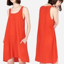 Everlane The Silk Dress Tank in Red Persimmon Summer Minimalist Size Small NWOT