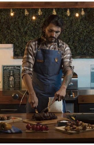 Asaya Chef BBQ and Work Apron with Bottle Opener and Hand Towel - Durable 10oz C - Picture 5 of 6
