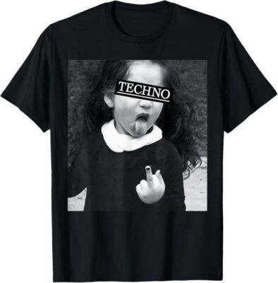 Techno Child with Tongue & Middle Finger RAVER RAVE FUN T-Shirt