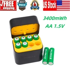 3400mWh 1.5V PUJIMAX AA 8PCS Rechargeable Lithium Batteries with Charger 8/16/24
