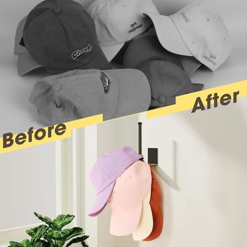 2 Pack Hat Racks for Baseball Caps, Stainless Steel Hat Organizer for Baseball C - Imagen 9 de 12
