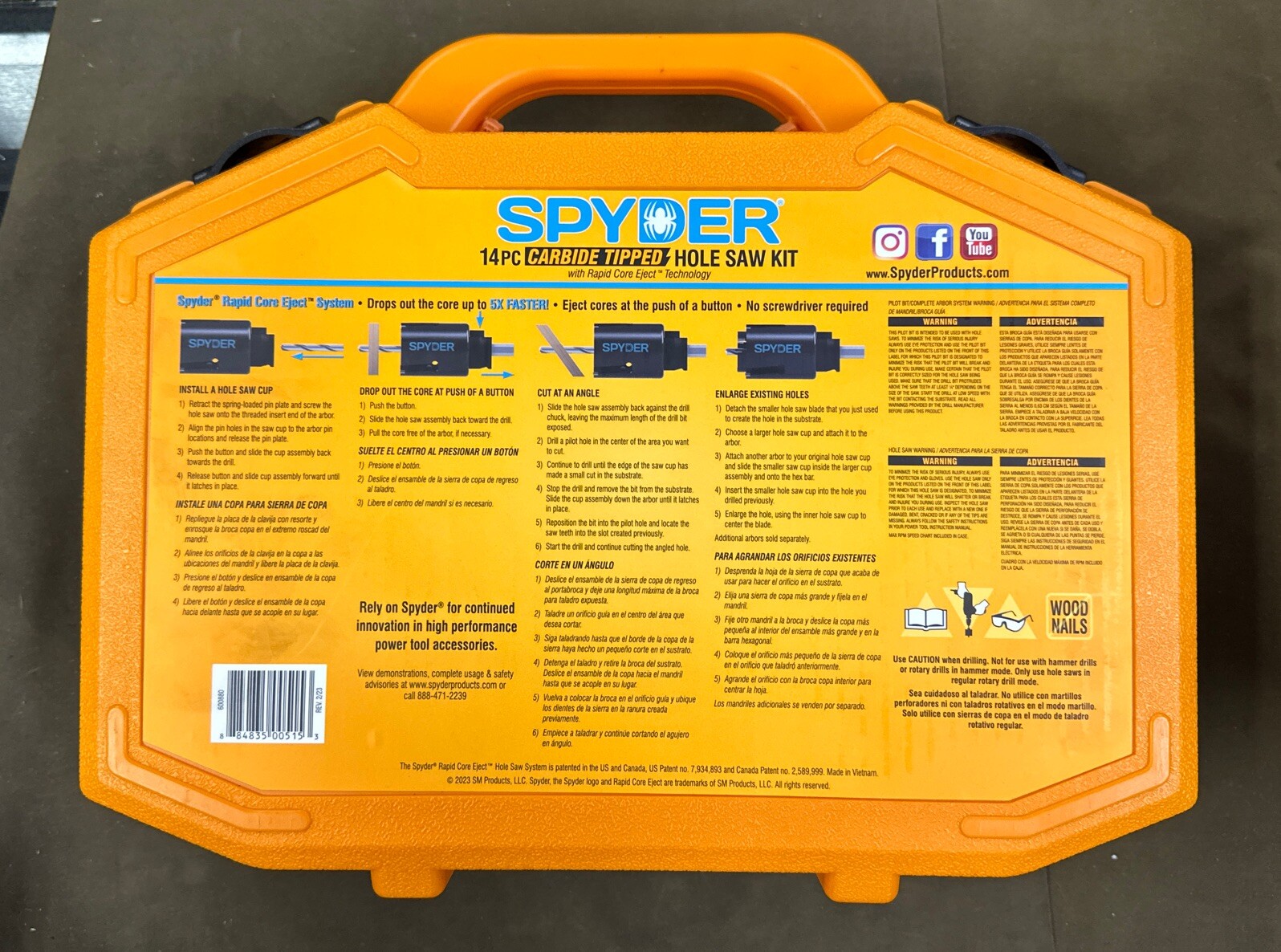 SPYDER (600880) 14pc. Carbide Tipped Hole Saw Kit.....NEW!!!....FREE S&H!!! 884835005153 eBay