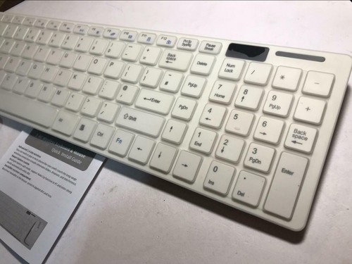 White Wireless Keyboard with Number Pad and Mouse for HP All-in-One 24-f0025ng - Picture 4 of 10