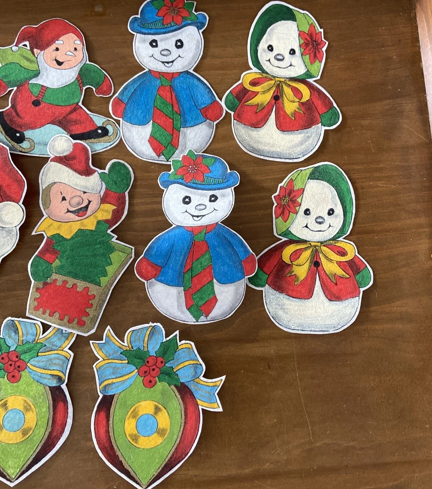 Vintage Lot of Handmade Felt Christmas Die Cuts Patches ornaments decals Craft - Image 4 of 4