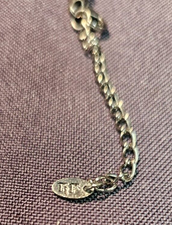 KF Statement Necklace Double Circle Rhinestones C… - image 6