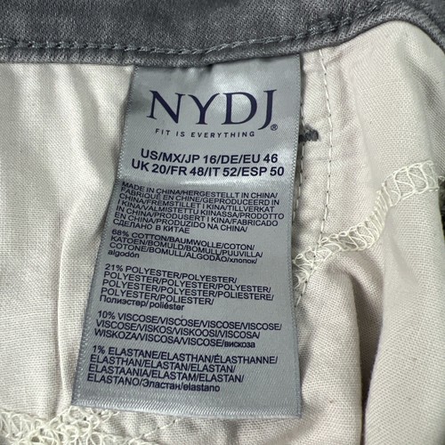 Pantalones Cortos NYDJ Mujer Talla 16 Briella Bermuda Puño Rodante Levantamiento Pliegue Seneca Gris A21 - Imagen 4 de 15