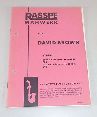Parts Catalog Rasspe Mower for David Brown Tractor Stand 02/1963
