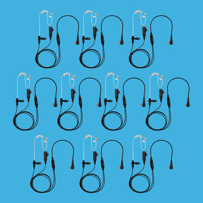 10 pcs New Advanced Clear Tube 2-Wire Radio Earphone for Motorola DTR410 DTR550