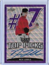 2019 Leaf Metal NICK LODOLO Top Picks Purple Wave Prismatic Auto RC /15 Reds