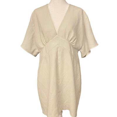 Hoss Intropia White Batwing V Neck High Waist Shift Dress Size 44 / 8 us