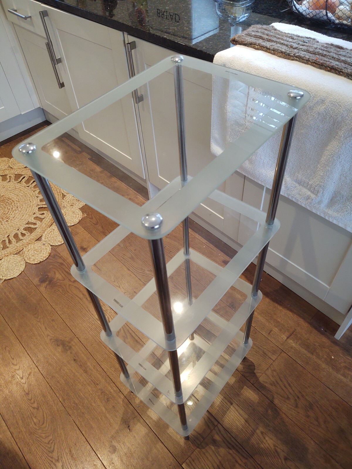 Bathroom Glass Shelf Unit Freestanding 4 Shelves eBay