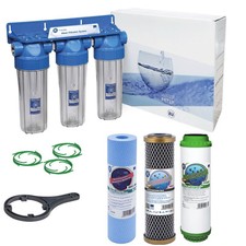 3 Stage Whole House High Flow Water Filter Dechlorinator 1/2" BSP