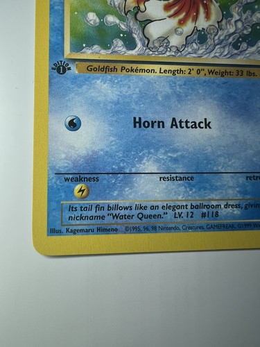 Goldeen 53/64 1a Edición - Común - Jungla - - Vendedor de EE. UU. - Pokémon - Imagen 4 de 10
