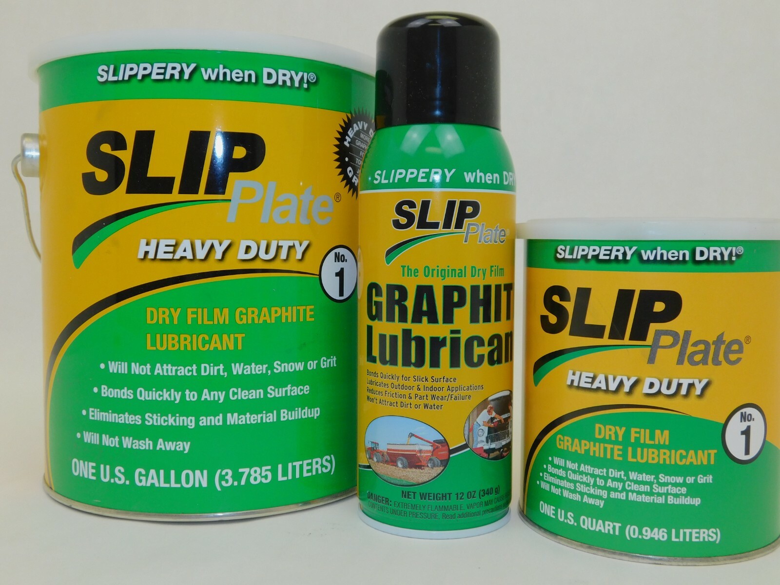 6 Pack of 1qt Cans of SLIP Plate Dry Film Graphite Lubricant Reduce