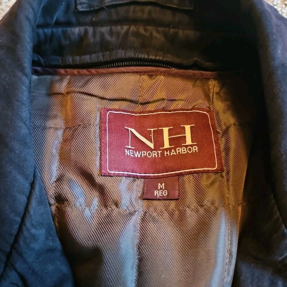 Chaqueta Newport Harbor Para Hombre Mediana Negra Lavable Gamuza-como Cremallera en Forro Foto 3 de 4