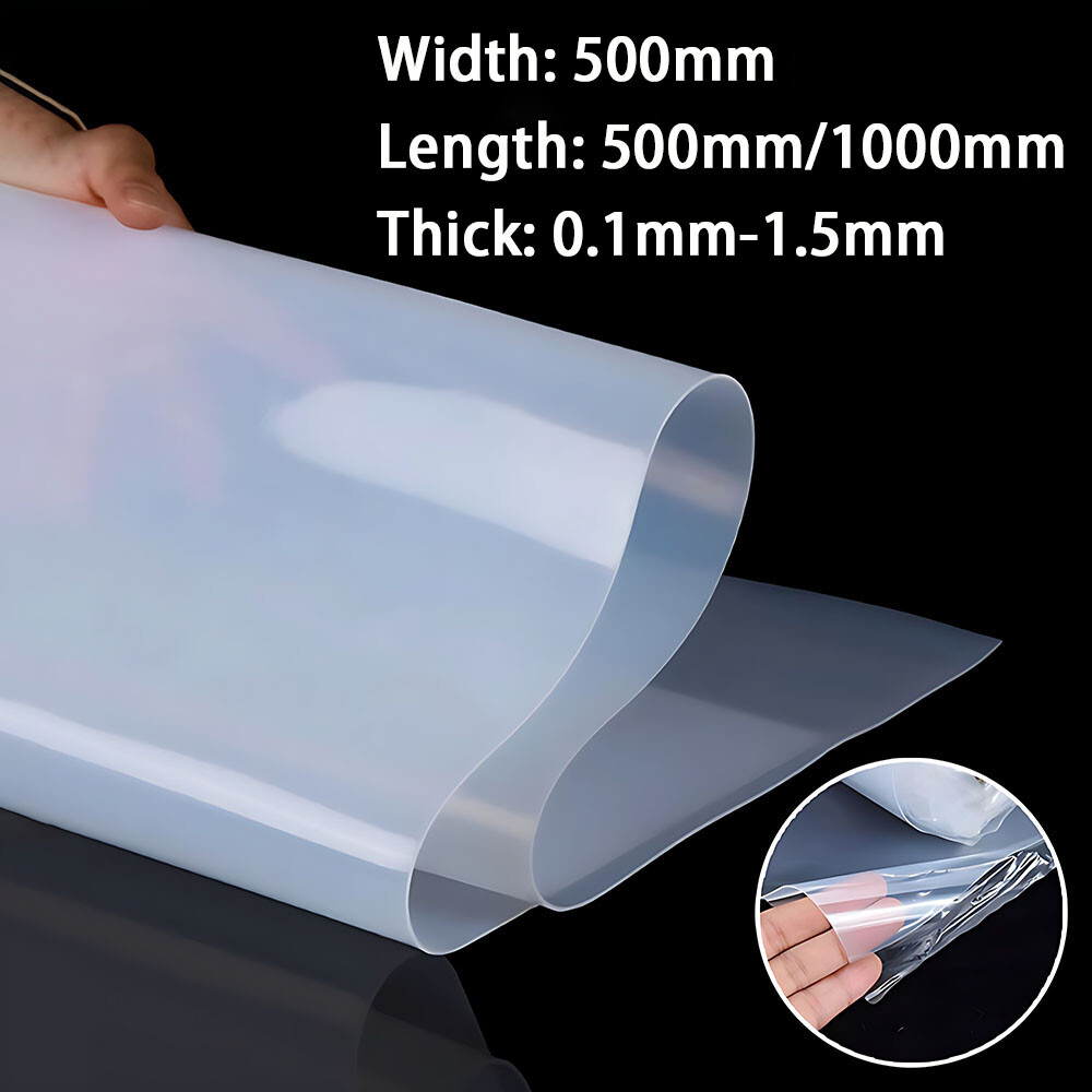 Ultra-Thin Silicone Rubber Sheet Plate 0.1mm-1.5mm Thick Clear