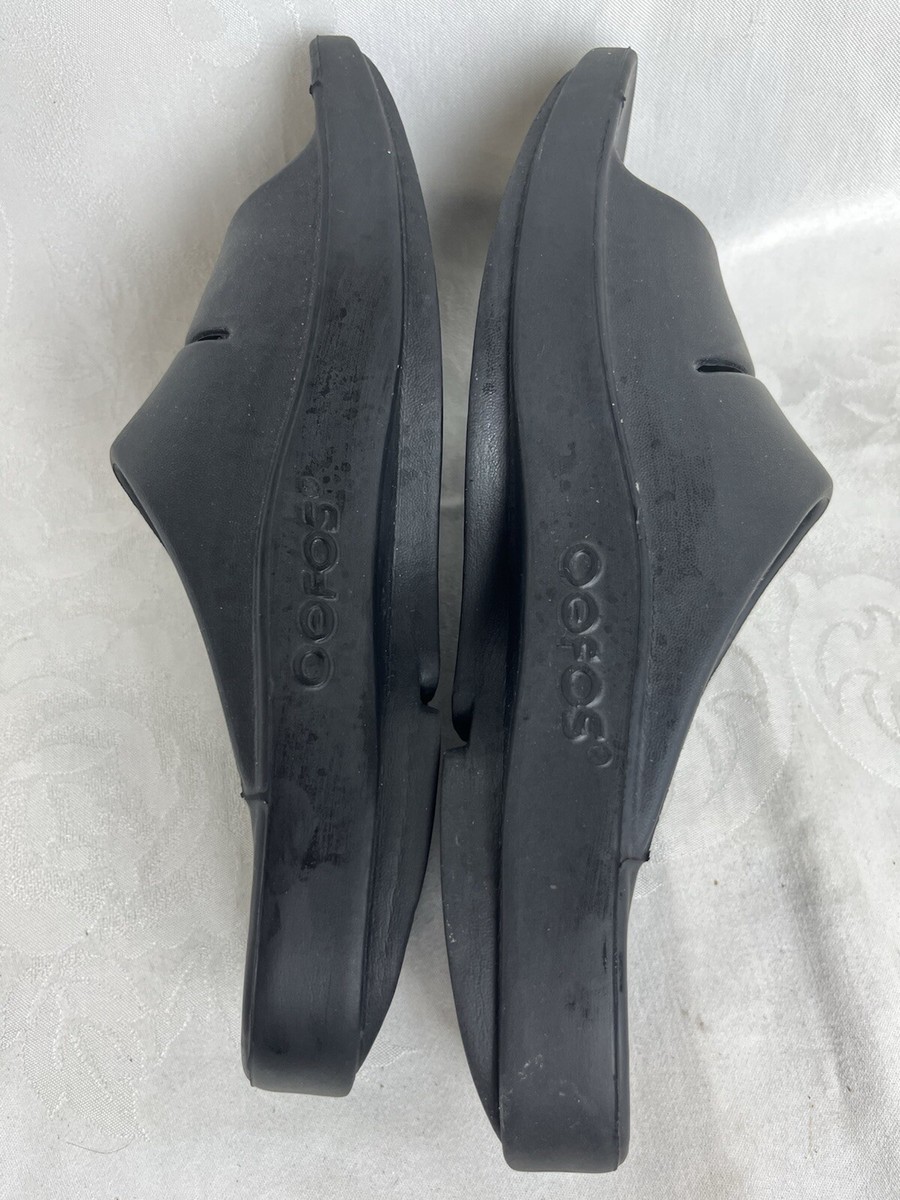 靴 OOFOS OOAHH UNISEX-BLACK M7/W9 Oofos Ooahh Sport Slide Sandals Unisex M7/W9 Solid Black