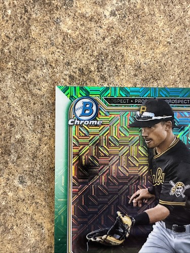 2021 Bowman Chrome BCP-224 Nick Gonzales Prospect Green Mojo Refractor Rare /99 - Picture 3 of 7