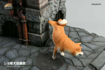1/6 JXK JXK054C Shiba Inu Resin Dog Leg Lift Pet Animal Statue