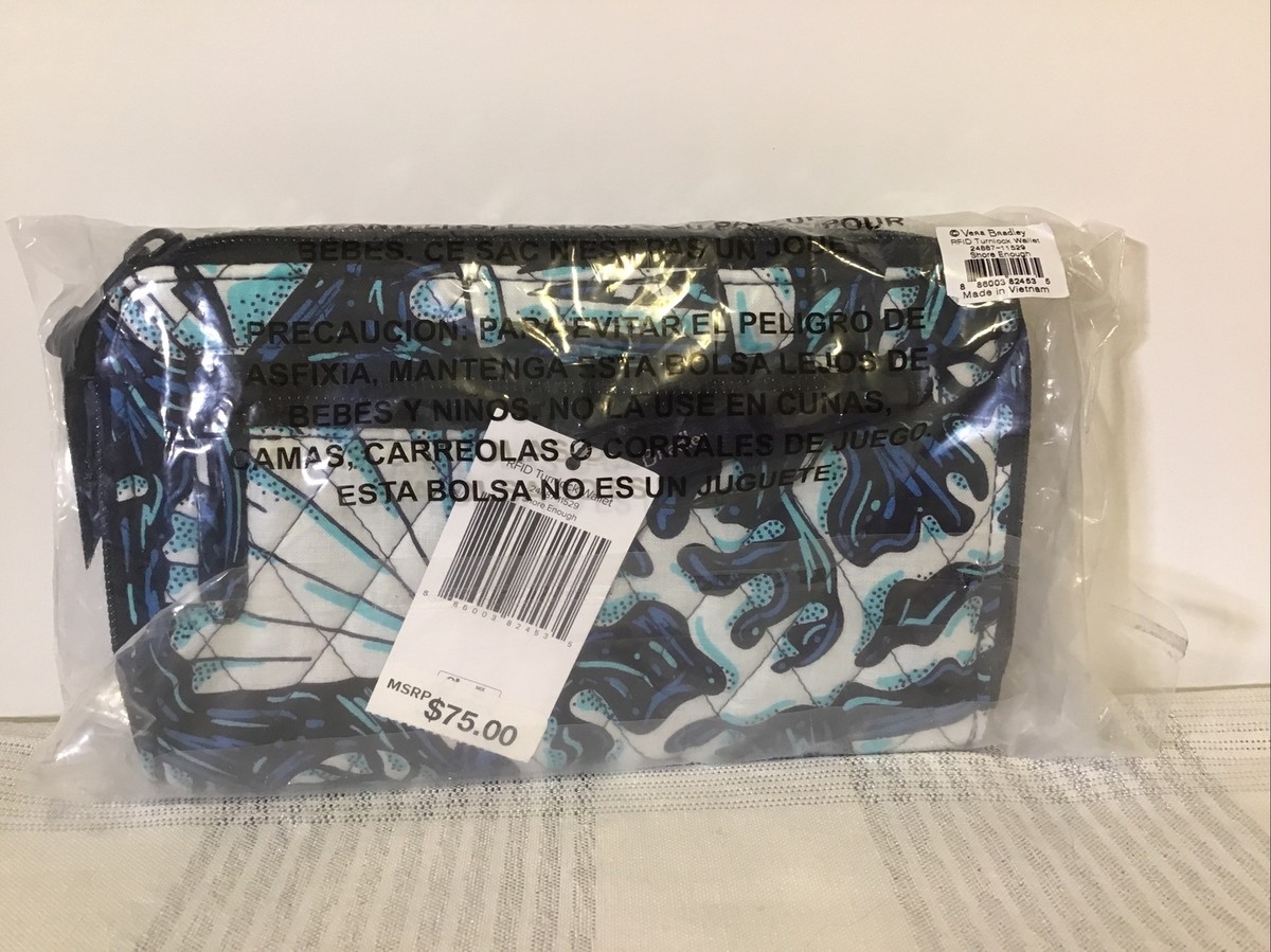 VERA BRADLEY RFID Turn lock Wallet SHORE ENOUGH NIP NWT Turtle