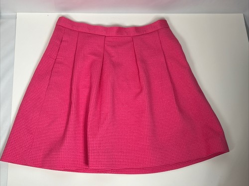 French Connection Größe 8 Rosa Waffelstruktur Plissee Sicht Reißverschluss Rock Gefüttert Neu mit Etikett - Bild 10 von 10