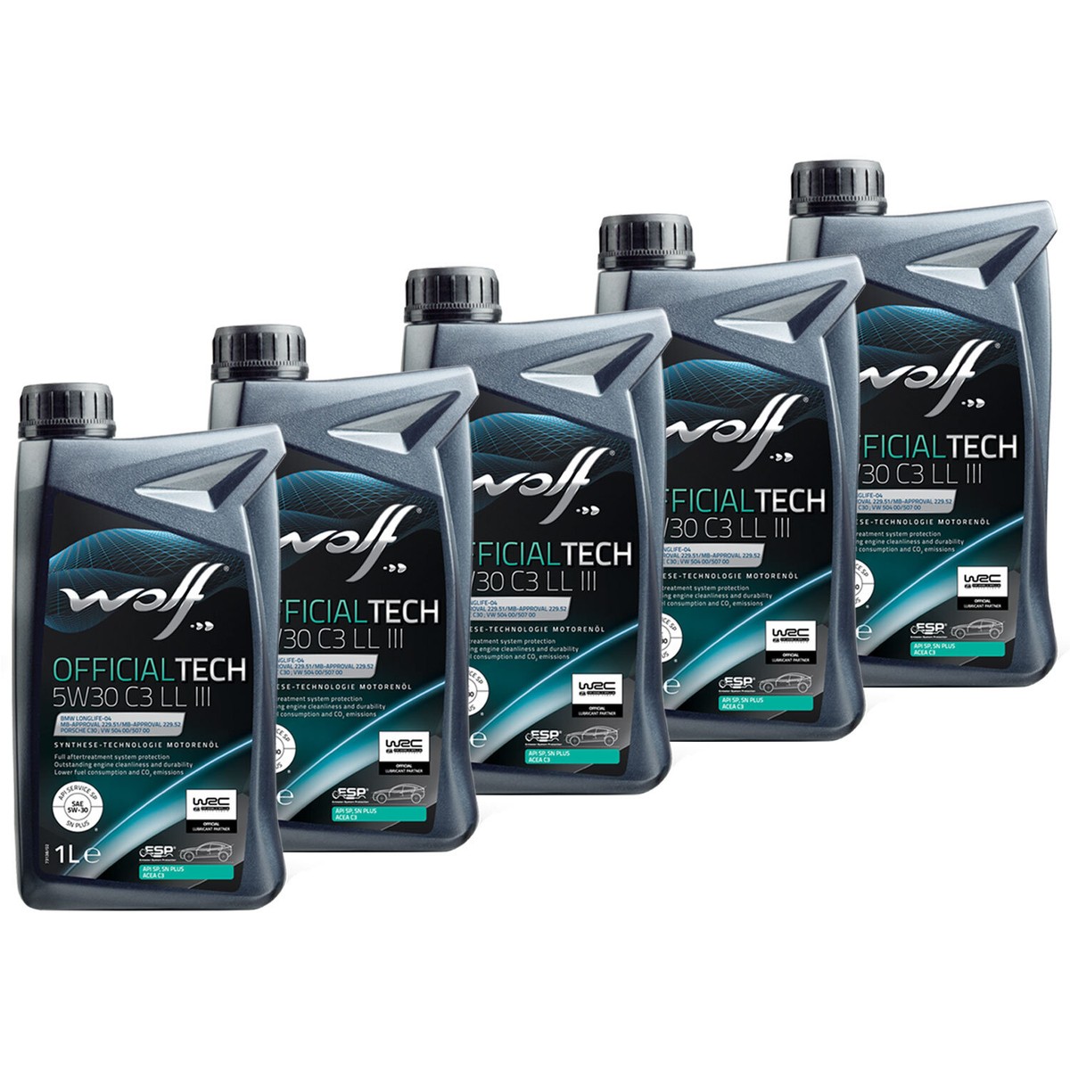 Motoröl WOLF OFFICIALTECH C3 LL III 65644 SAE 5W30 5 X 1 Liter für
