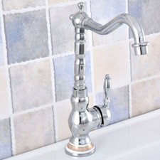 Polished Chrome Swivel Bathroom Basin Faucet Single Handle Hole Mixer Tap Zsf676