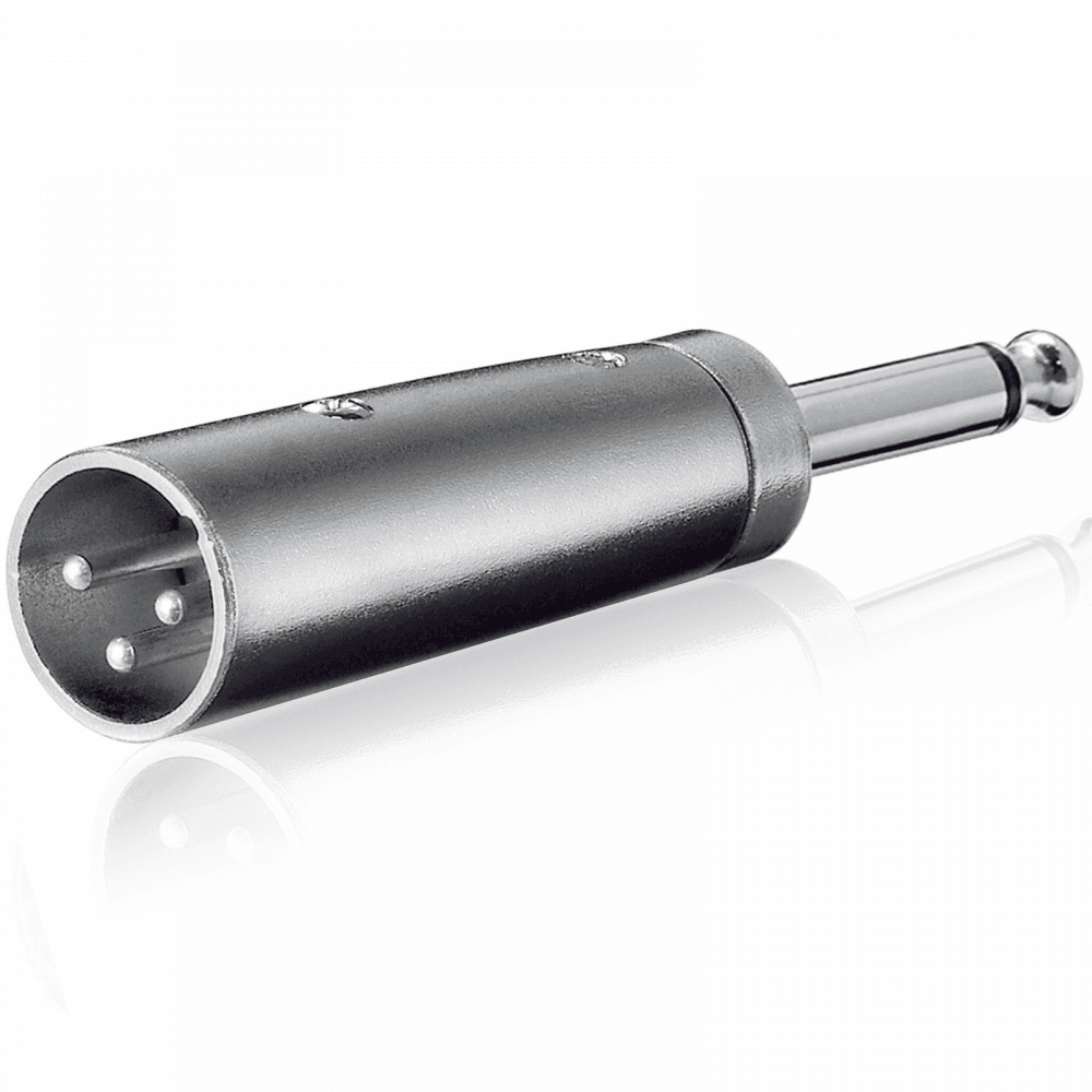UKDJ 3 Pin XLR Male Plug to 6.35mm Mono Jack Plug Adaptor