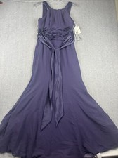 David’s Bridal Dress Womens 10 Ruffle Sleeveless Halter Wedding Long NWT $149