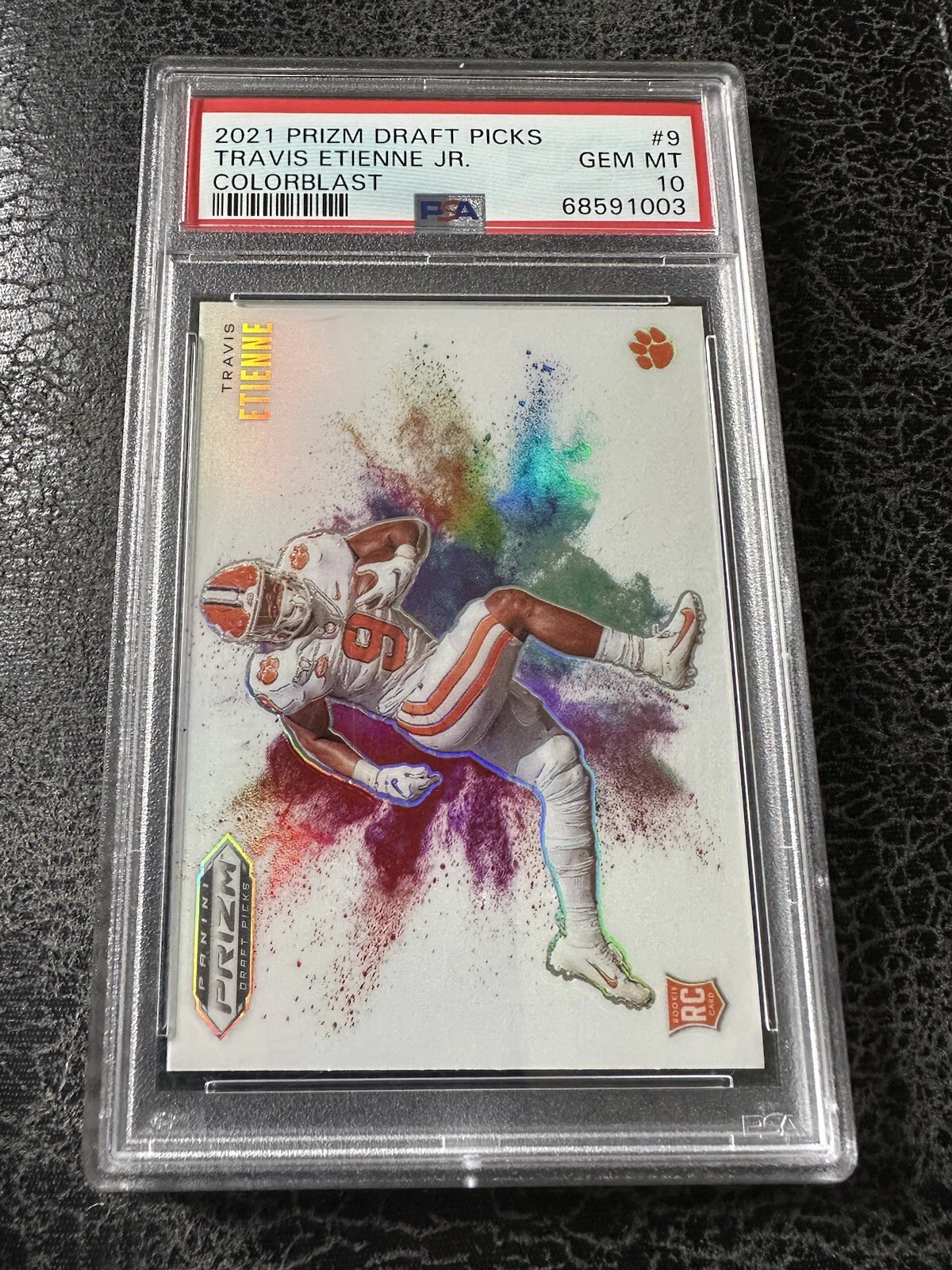 Travis Etienne Panini Prizm Draft Picks Color Blast #9 Base