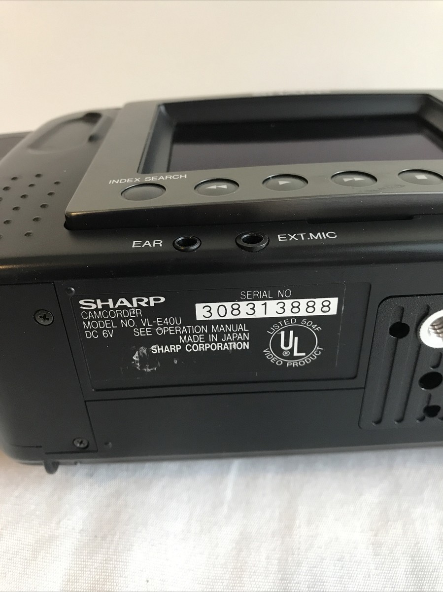 SHARP VIEWCAM VL-E40 Camcorder, ZOOM8, 4