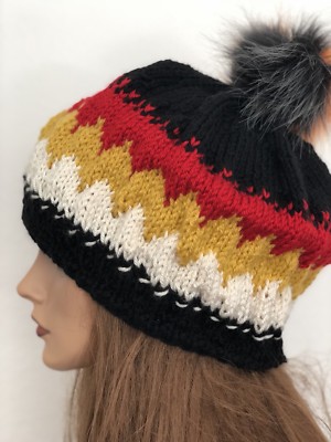 Beanie Slouch Hat Hand Knit Designer Fashion Hip Hand Knits 2 Love Beanie Hat Slouch Cap Designer Fashion  main image 2